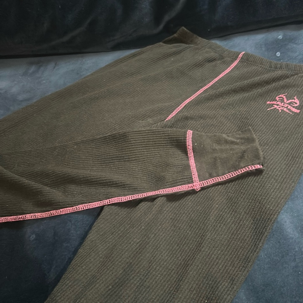 Realtree Extras Juniors Size M Black Pink Trim Pajama‎ Pants